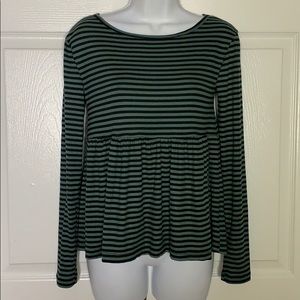 NEW Kimchi Blue Green Horizontal Striped Shirt